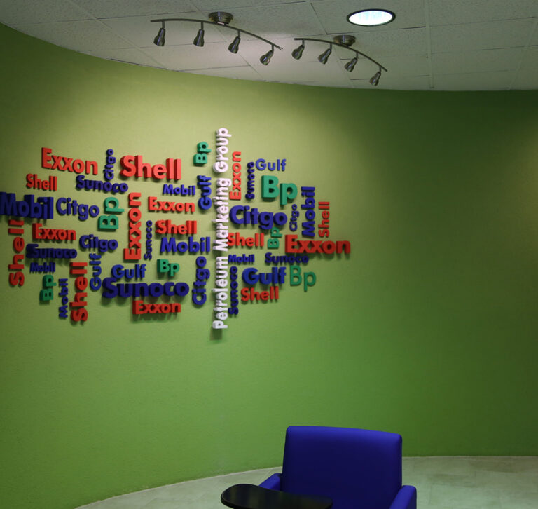 PMG (Petroleum Marketing Group) company word cloud installation